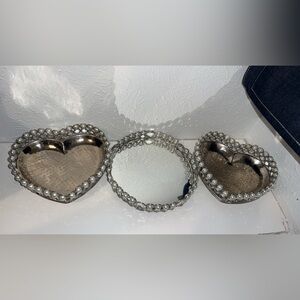 Silver and Pearl Decorative Mirror Set